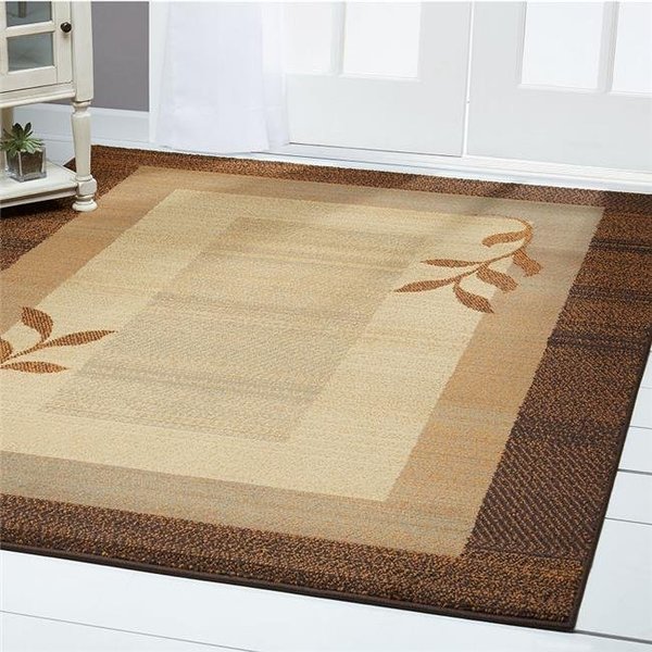 Home Dynamix Home Dynamix 769924214657 7 ft. 10 in. Royalty Clover Round Area Border Rug - Brown & Blue 769924214657